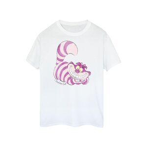 Alice In Wonderland Womens/Ladies Cheshire Cat Boyfriend T-Shirt / White/Pink/Pu